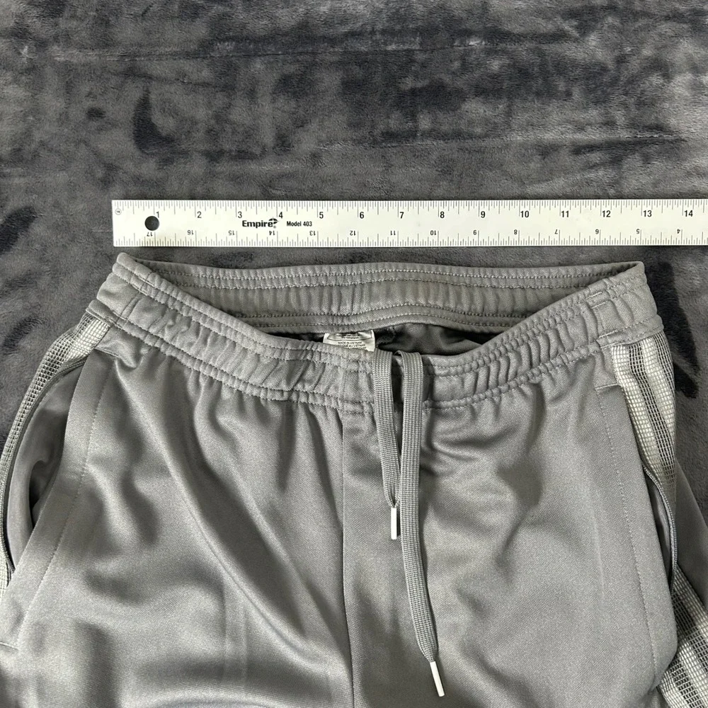 Adidas Tiro Track Pants Mens Small Grey White Stripes Zipper Cuffs Joggers